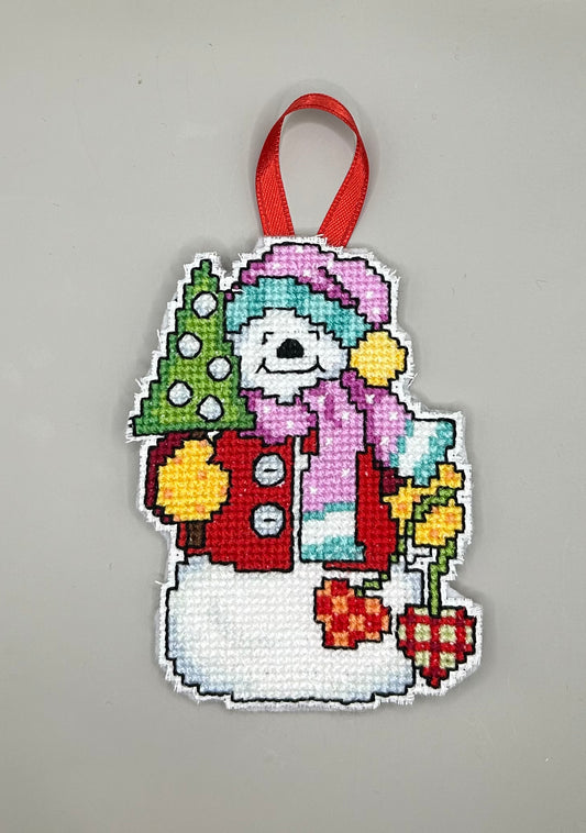 Snowman with tree ornament