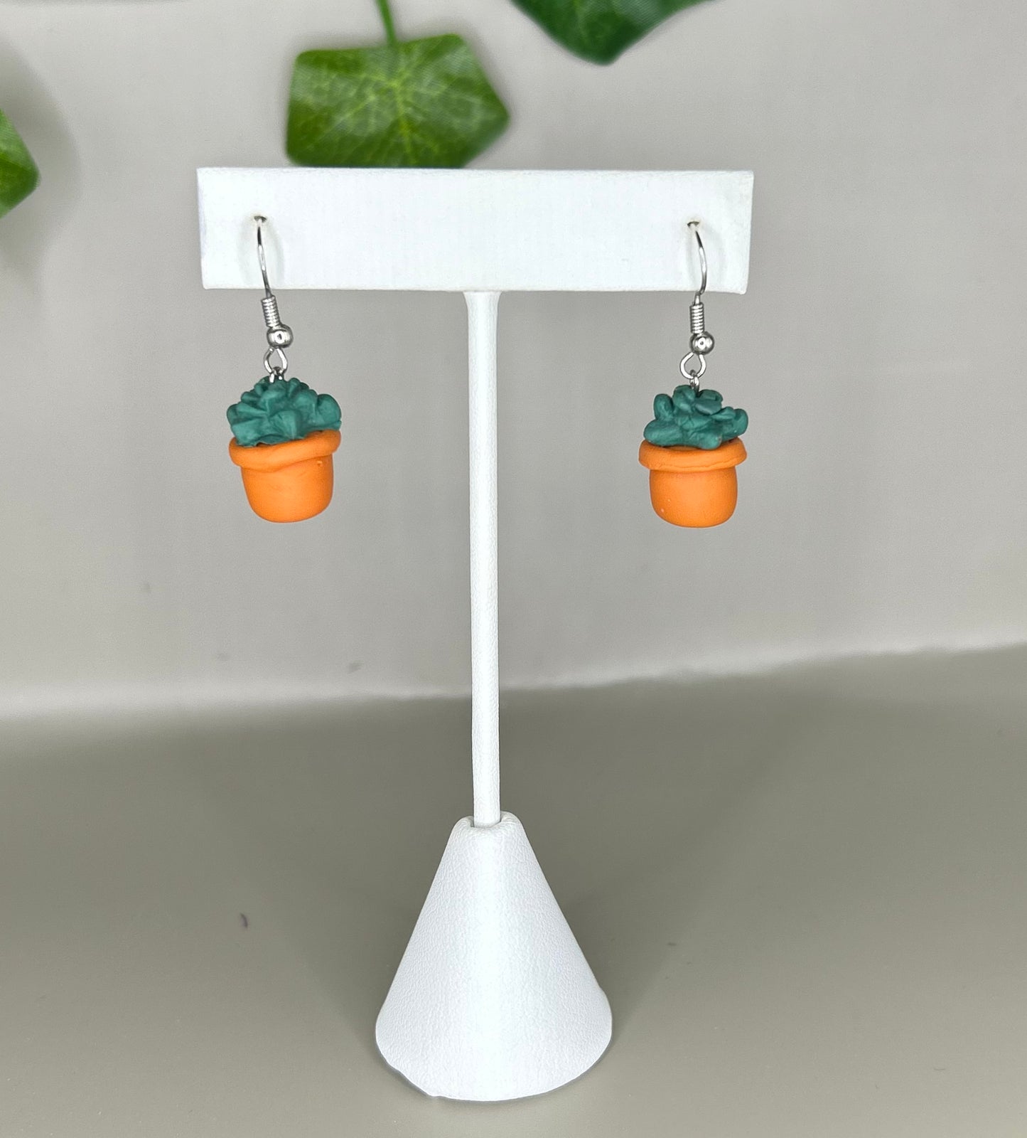 Potted succulent earrings