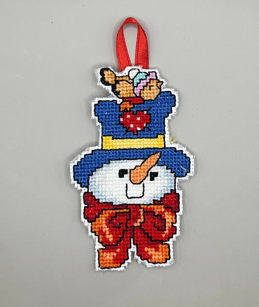 Snowman with top hat ornament