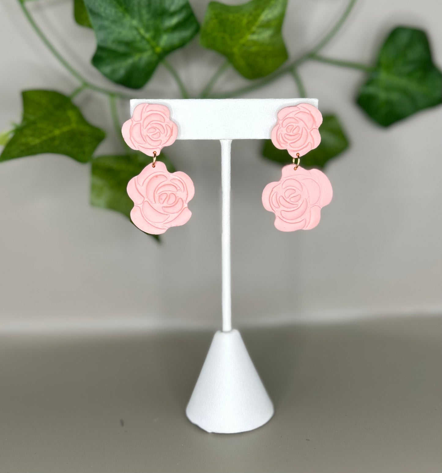 Rose dangle earrings