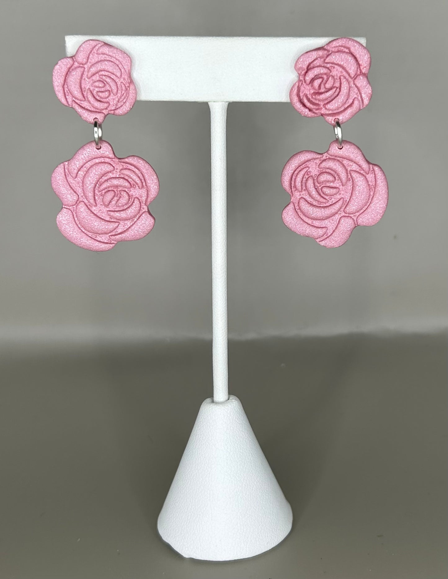 Rose dangle earrings