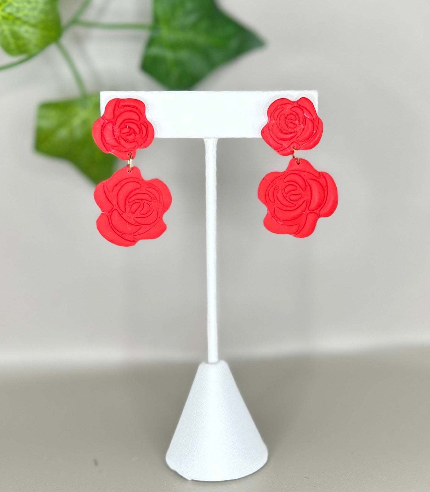 Rose dangle earrings