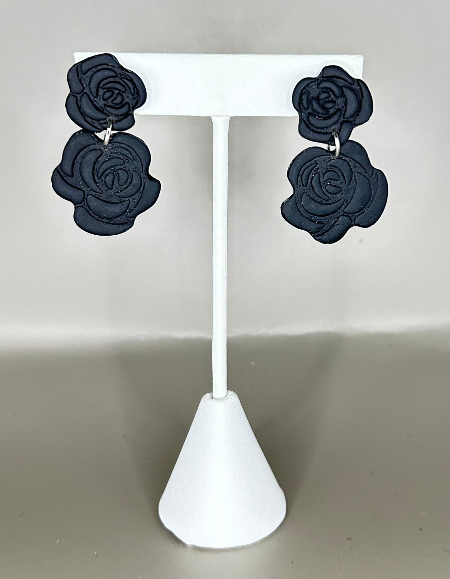 Rose dangle earrings