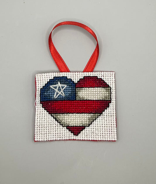 Americana heart ornament